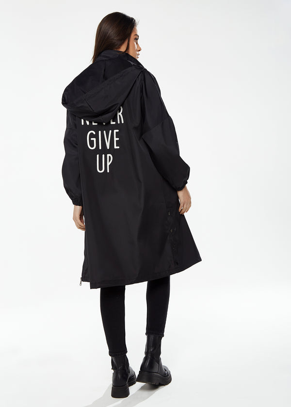 Liquorish Liquorish Never Give up Parka in Black
