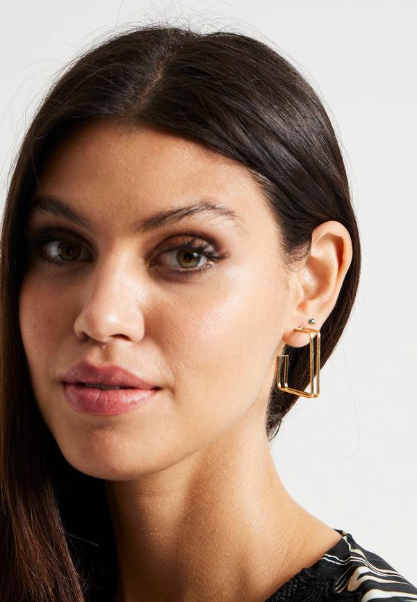 Liquorish Liquorish Square Hoop Earrings In Gold