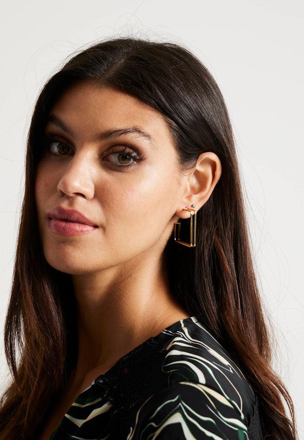 Liquorish Liquorish Square Hoop Earrings In Gold