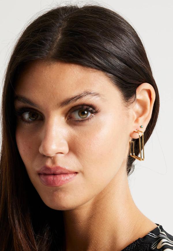 Liquorish Liquorish Square Hoop Earrings In Gold