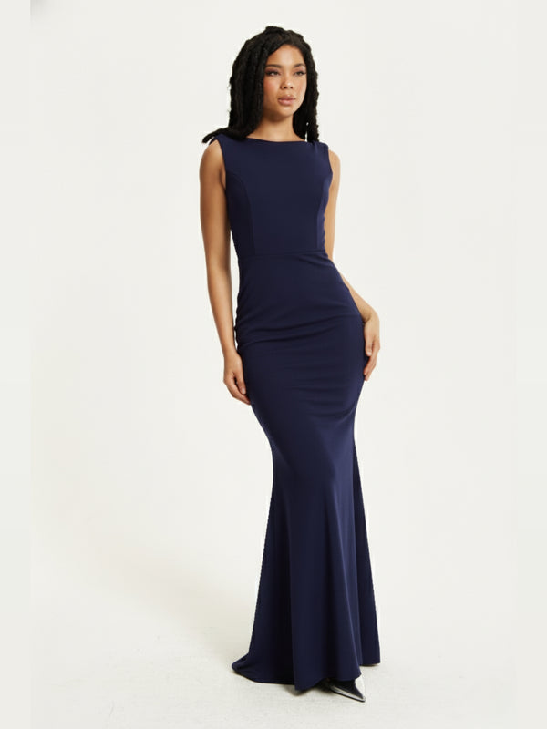 Liquorish Navy Sleeveless Maxi Dress