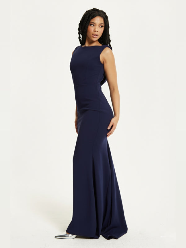 Liquorish Navy Sleeveless Maxi Dress