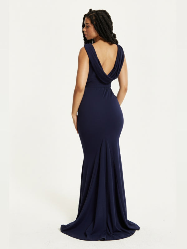 Liquorish Navy Sleeveless Maxi Dress
