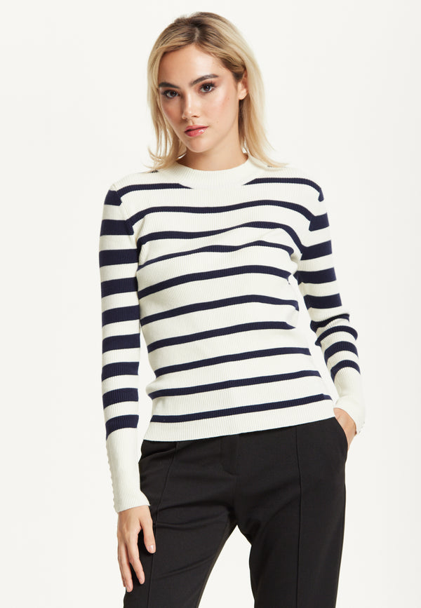 Liquorish Navy White Stripe Jumper