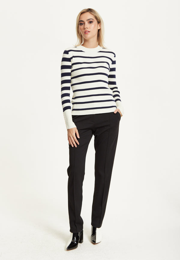 Liquorish Navy White Stripe Jumper