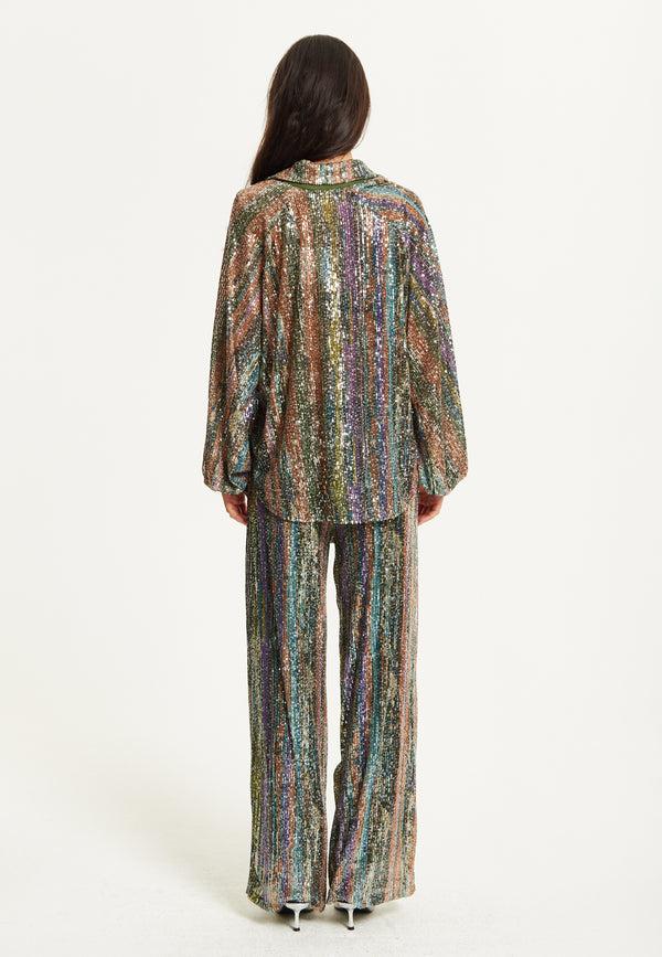 Liquorish Rainbow Sequin Co-ord Set