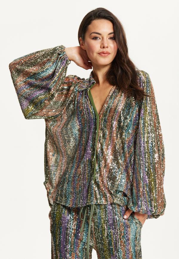 Liquorish Rainbow Sequin Co-ord Set