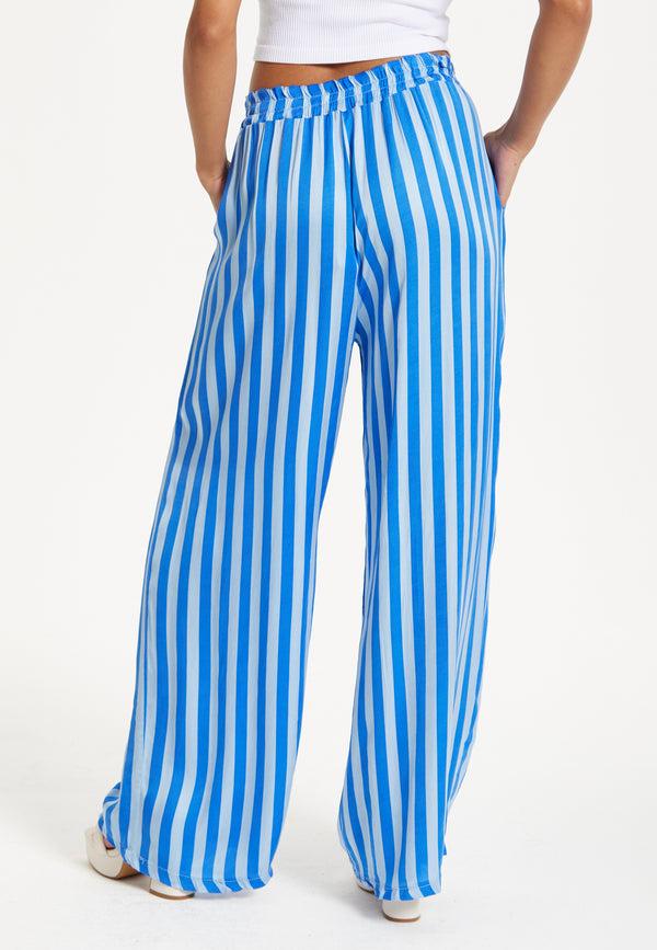 Liquorish Striped Wide Leg Trousers