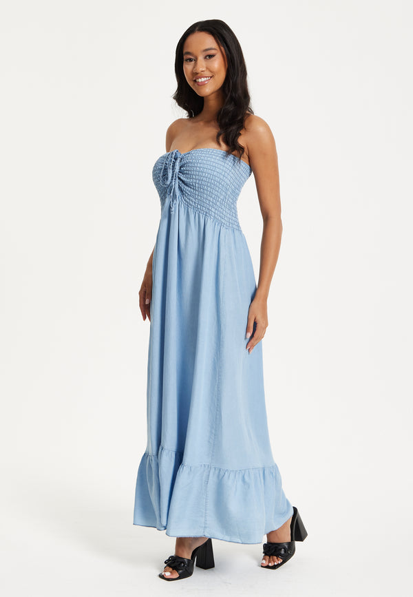 Liquorish Tencel Strapless Maxi Dress