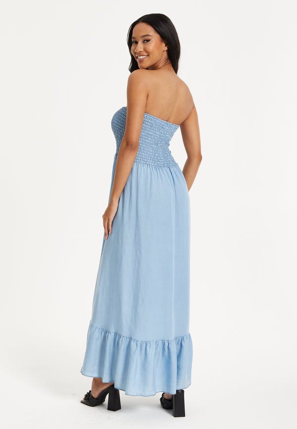 Liquorish Tencel Strapless Maxi Dress