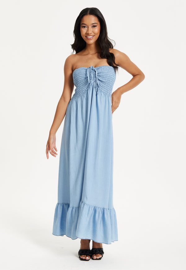 Liquorish Tencel Strapless Maxi Dress