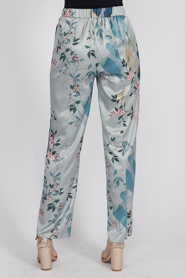 Liquorish Liquorish Wide Leg Trousers In Bird Print Co-Ord