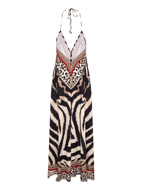 Liquorish Zebra Print Maxi Dress