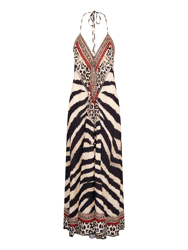 Liquorish Zebra Print Maxi Dress