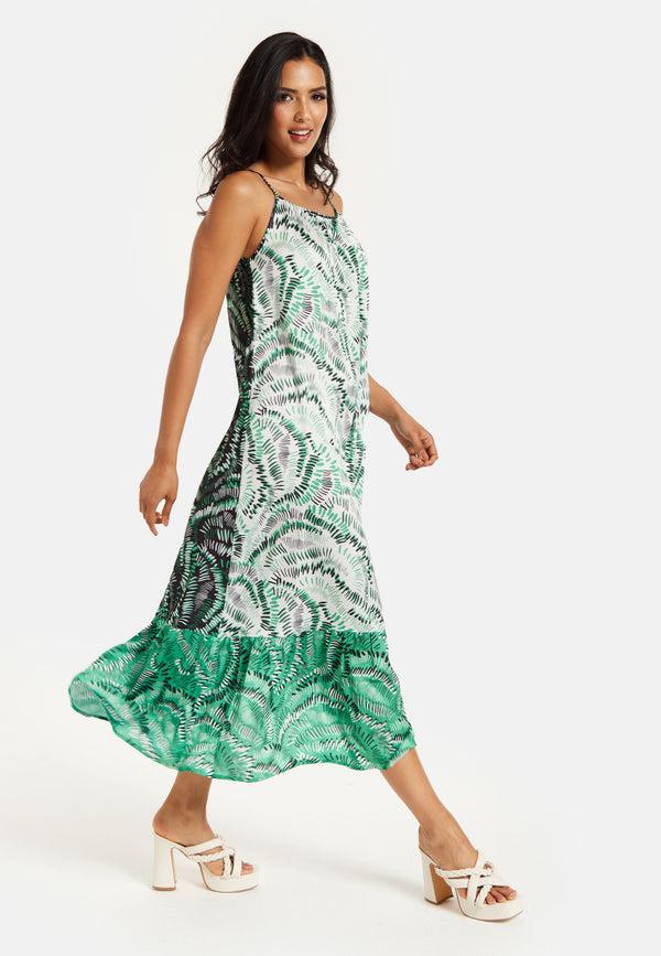 Liquorish Women's Maxi Dress With Adjustable Straps And Relaxed Fit In Contrast Colours - Liquorish
