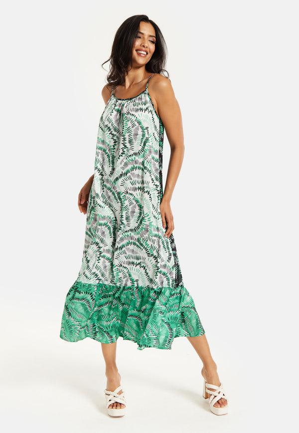 Liquorish Women's Maxi Dress With Adjustable Straps And Relaxed Fit In Contrast Colours - Liquorish