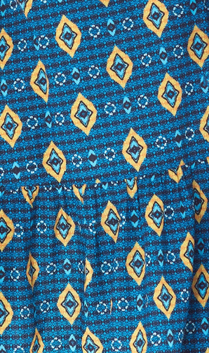 Liquorish Women's Midi Dress With Sleeveless Design In Blue Yellow & Navy - Tiered Skirt Detail By Liquorish