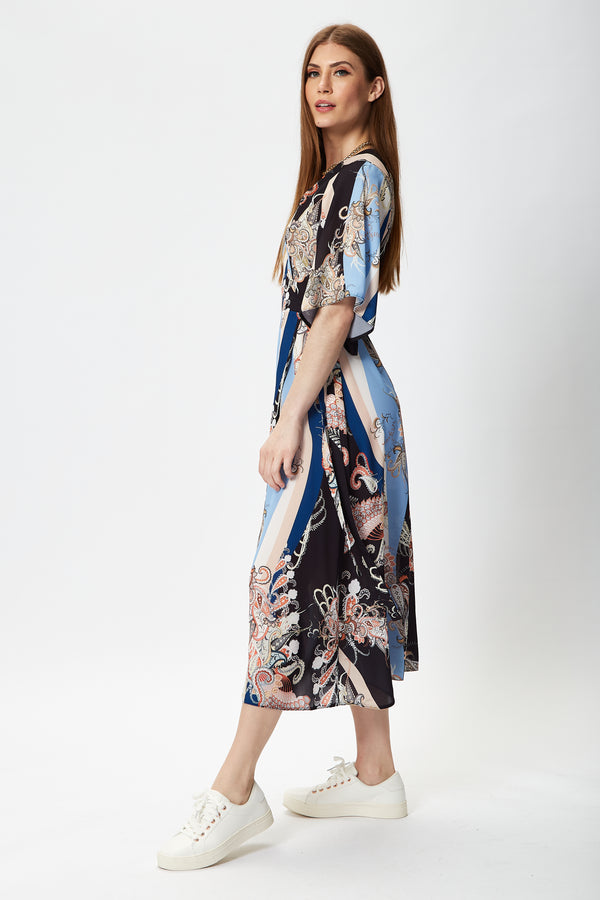 Liquorish Women's Midi Wrap Dress In Floral Print With Short Kimono Sleeves - Stylish Design To Elevate Your Wardrobe By Liquorish