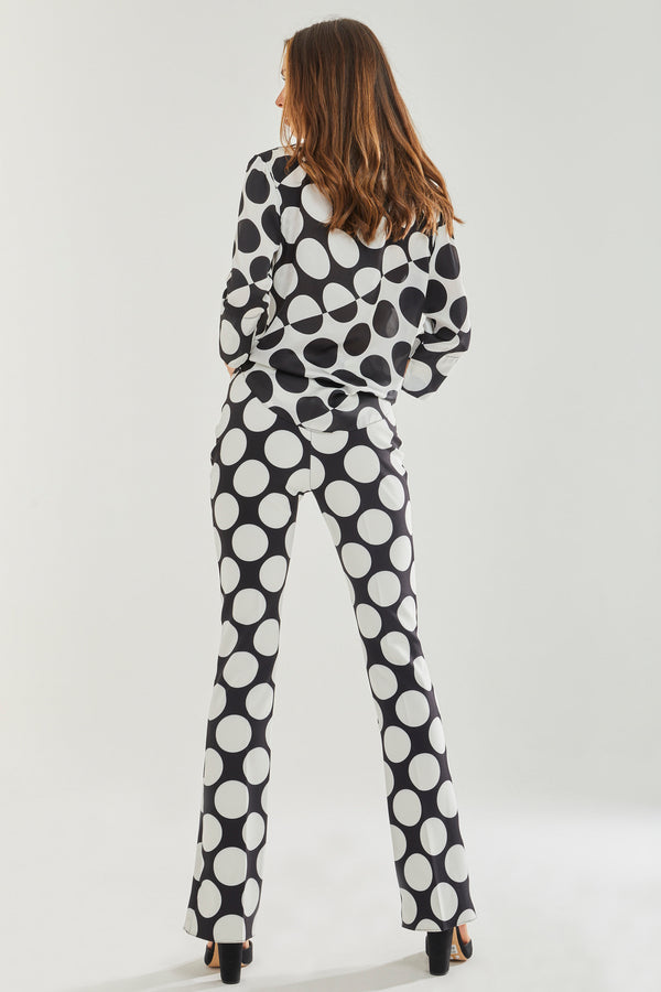 Liquorish Women’s Oversized Spot Wrap Blouse - Elegant 3/4 Sleeve Length Stylish Wrap Style Perfect For Any Occasion