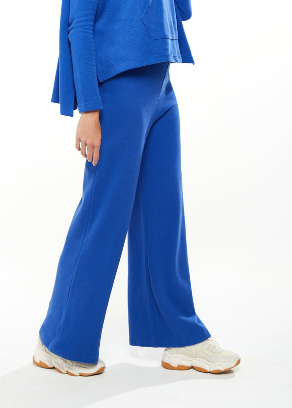 Liquorish Women's Trousers In Royal Blue Wide-Leg Shape Regular Fit Elasticated Waist - Liquorish
