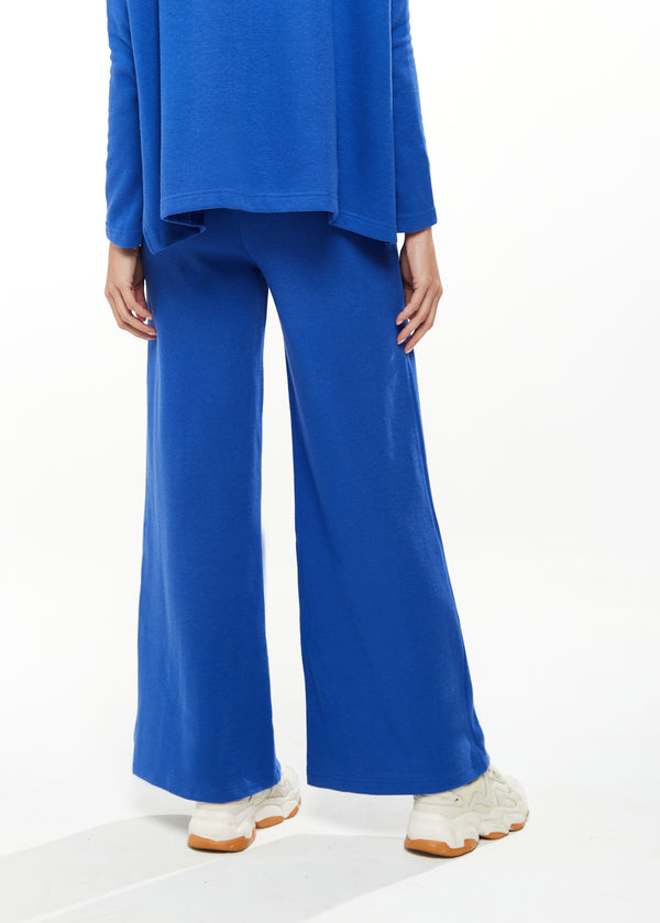 Liquorish Women's Trousers In Royal Blue Wide-Leg Shape Regular Fit Elasticated Waist - Liquorish