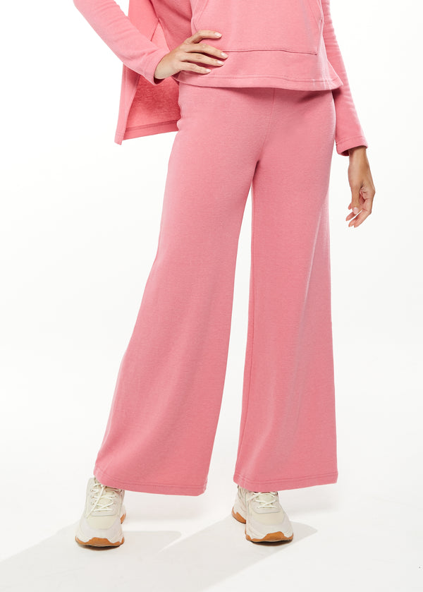 Liquorish Women's Wide Leg Tracksuit In Pink - Casual Comfort With Elasticated Waist For Gym Or Relaxed Days