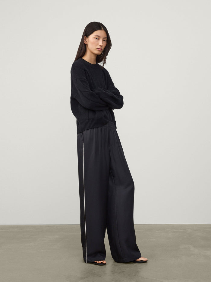 Lisa Yang Piping Detail Wide Leg Trousers
