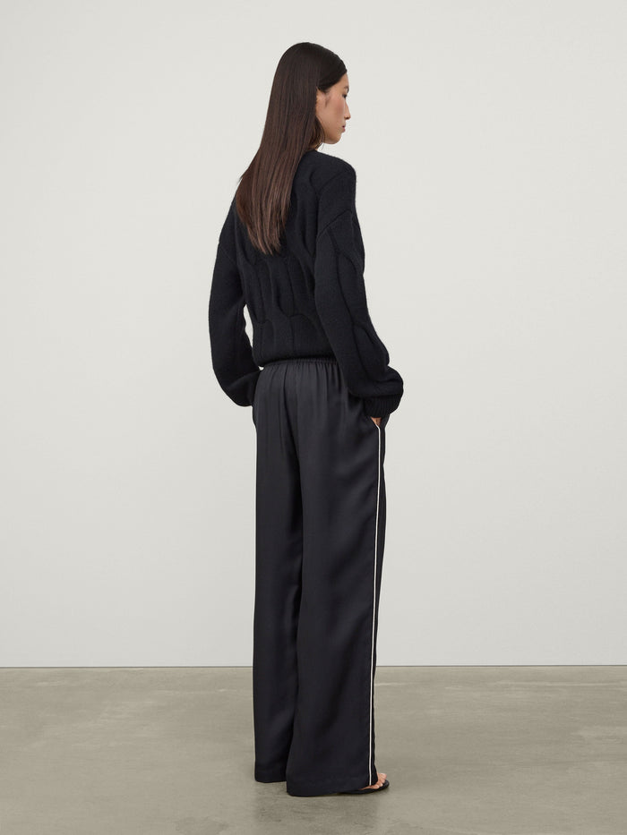 Lisa Yang Piping Detail Wide Leg Trousers