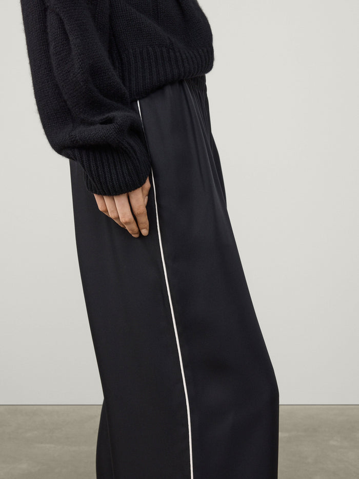 Lisa Yang Piping Detail Wide Leg Trousers