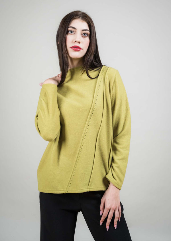 Lisette L ANGLED SELF EMBROIDERY MOCKNECK Choose An Option