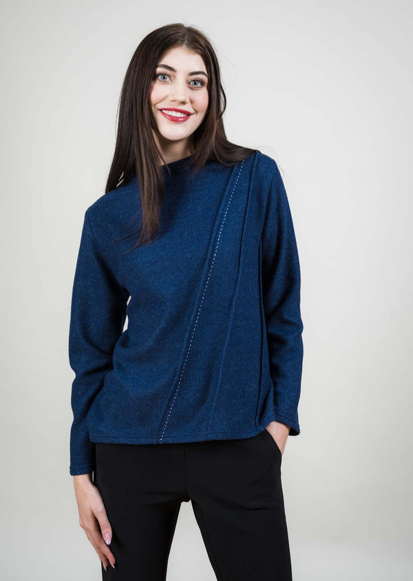 lisette l ANGLED SELF EMBROIDERY MOCKNECK Choose an option