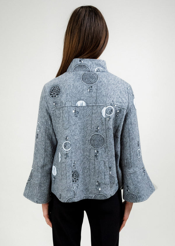 Lisette L BELL SLEEVE MANDARIN COLLAR BUTTON FRONT JACKET Choose An Option