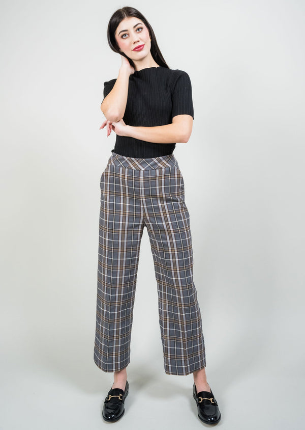 lisette l Chestnut Glen Plaid 25" Wide Crop Pant MULTI