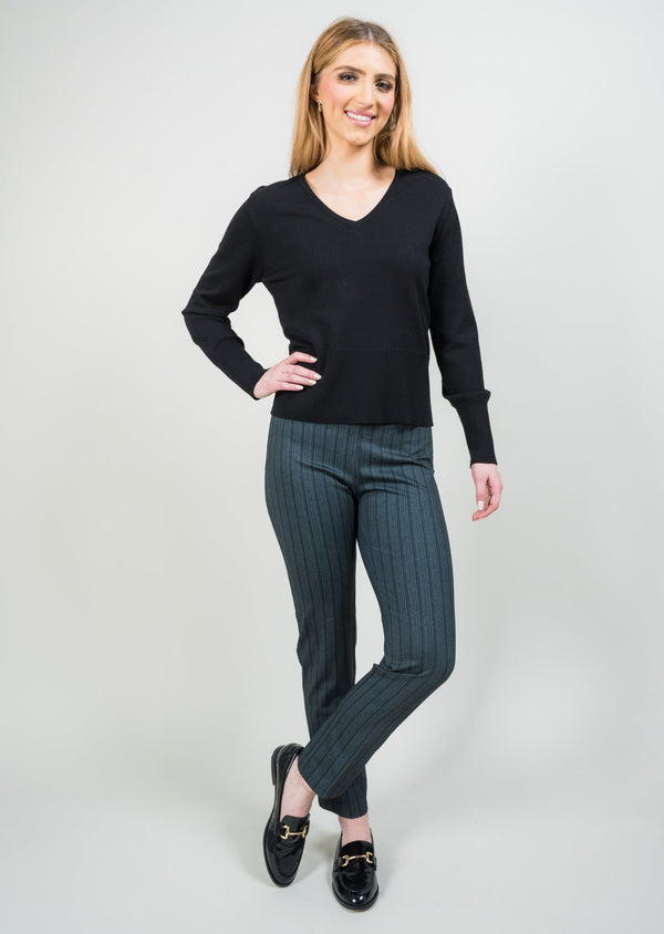 lisette l Cypress Herringbone 28" Slim Ankle Pant MULTI