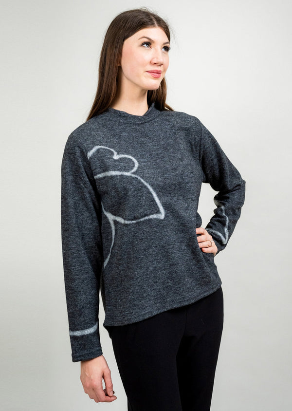 lisette l FELTED FLOWER AND CUFF SWEATER Choose an option