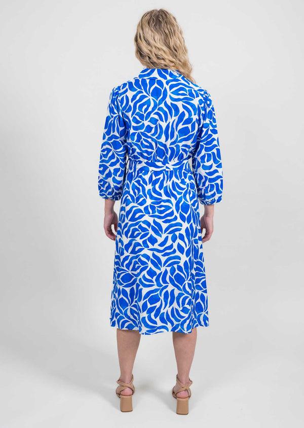 Lisette L L/S Midi Dress BLUE/WHITE