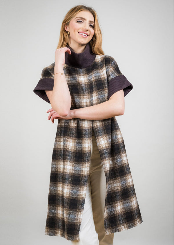 Lisette L PLAID SLIT FRONT TOPPER Choose An Option