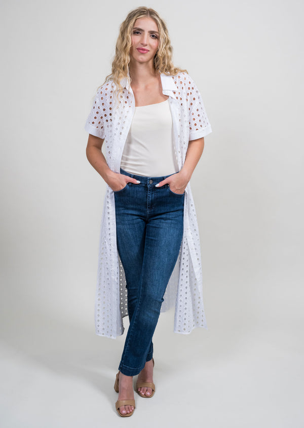 lisette l White Eyelet Topper WHITE