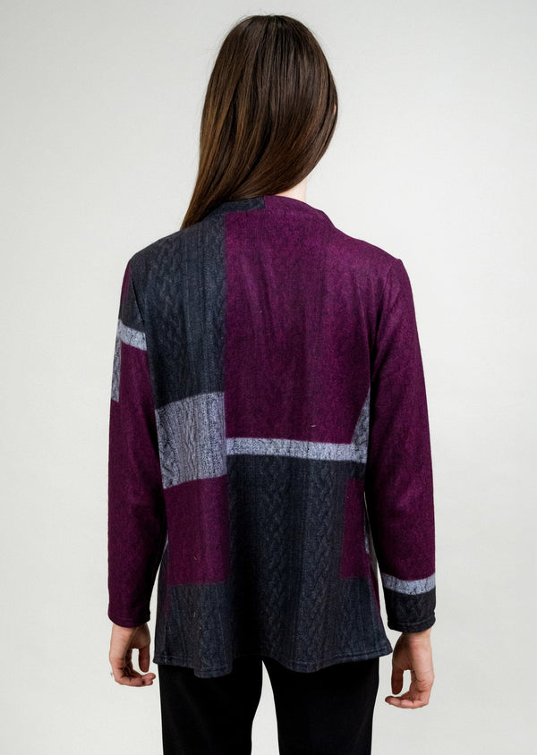 Lisette L WINE ONE BUTTON CARDIGAN Wine