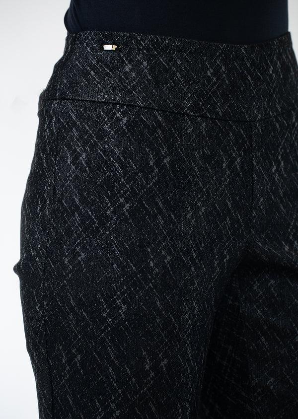 Lisette L Onyx Crosshatch 28" Cigarette Pant BLACK/CHARCOAL