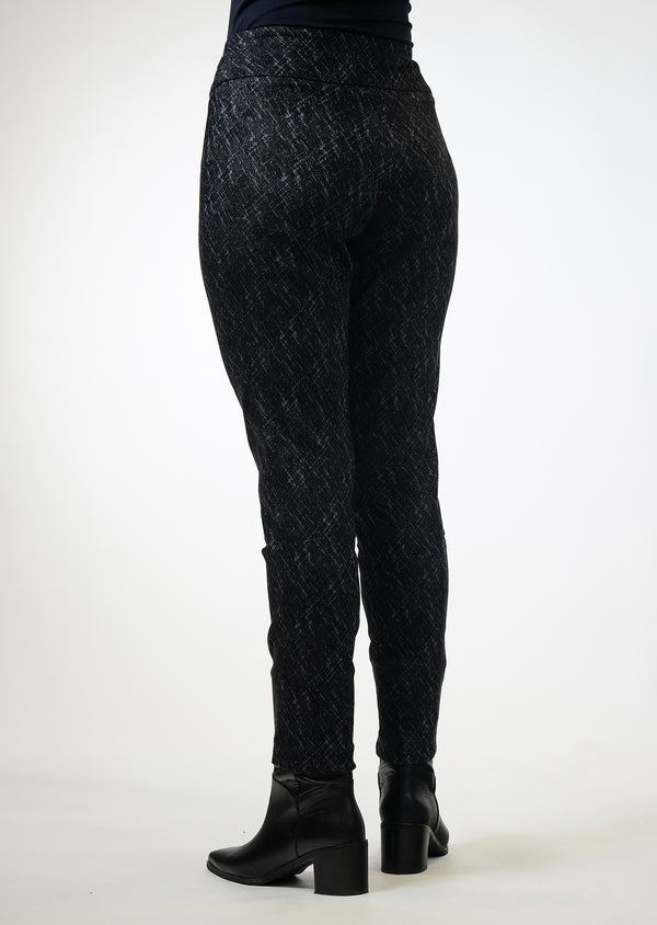 Lisette L Onyx Crosshatch 28" Cigarette Pant BLACK/CHARCOAL