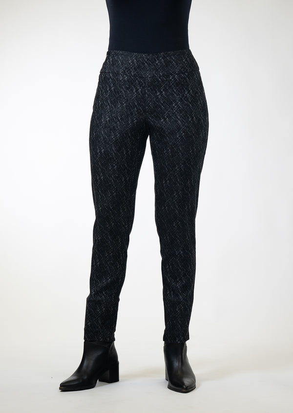 lisette l Onyx Crosshatch 28" Cigarette Pant BLACK/CHARCOAL