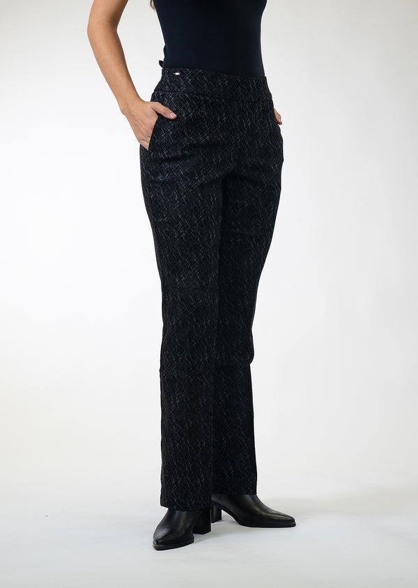 Lisette L Onyx Crosshatch 31" Mini Flair Pant BLACK/CHARCOAL