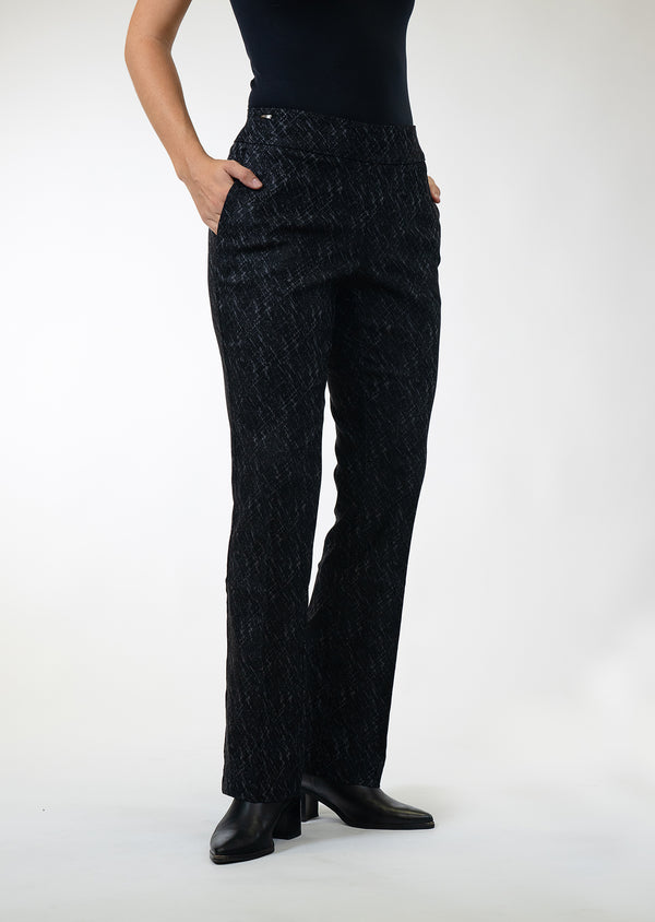 Lisette L Onyx Crosshatch 31" Mini Flair Pant BLACK/CHARCOAL