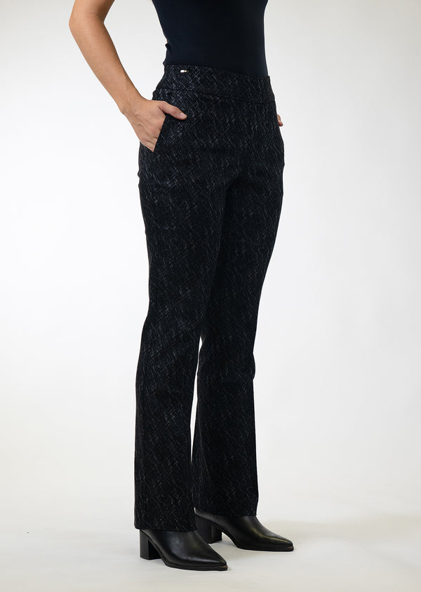 Lisette L Onyx Crosshatch 31" Mini Flair Pant BLACK/CHARCOAL