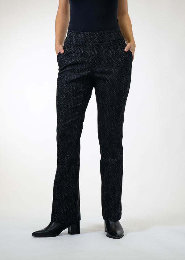 lisette l Onyx Crosshatch 31" Mini Flair Pant BLACK/CHARCOAL