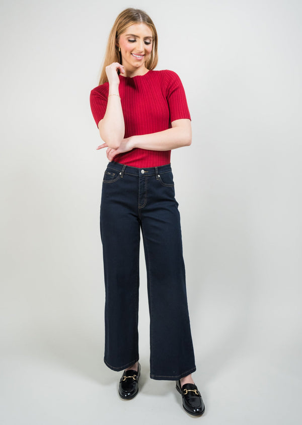 Lisette L ROWAN DENIM 29" Classic Wide Leg Jean DARK DENIM