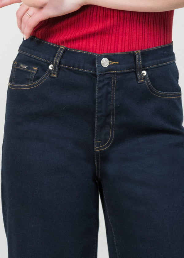 Lisette L ROWAN DENIM 29" Classic Wide Leg Jean DARK DENIM