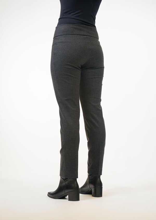 Lisette L RYDER HOUNDSTOOTH 28" Slim Ankle Pant BLACK/CHARCOAL