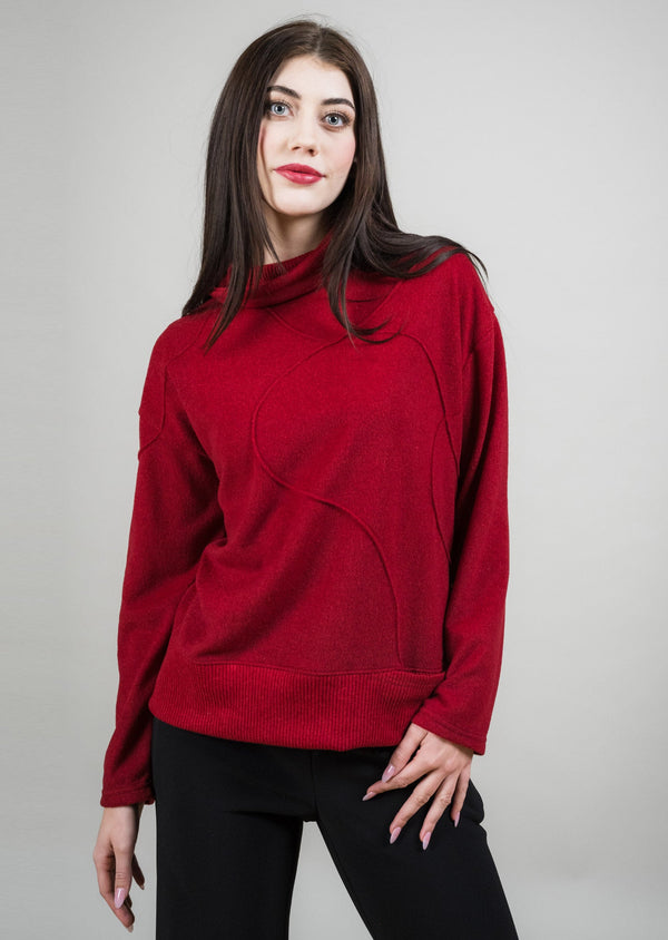 Lisette L SELF EMBROIDERED BRUSHED MOCKNECK Choose An Option